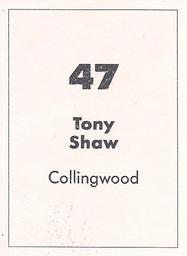 1990 Select AFL Stickers #47 Tony Shaw Back